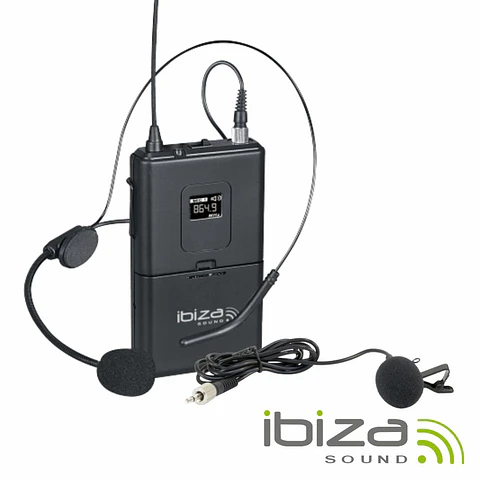 Microfones Headset + Lapela UHF S/ Fios 864.9MHz IBIZA
