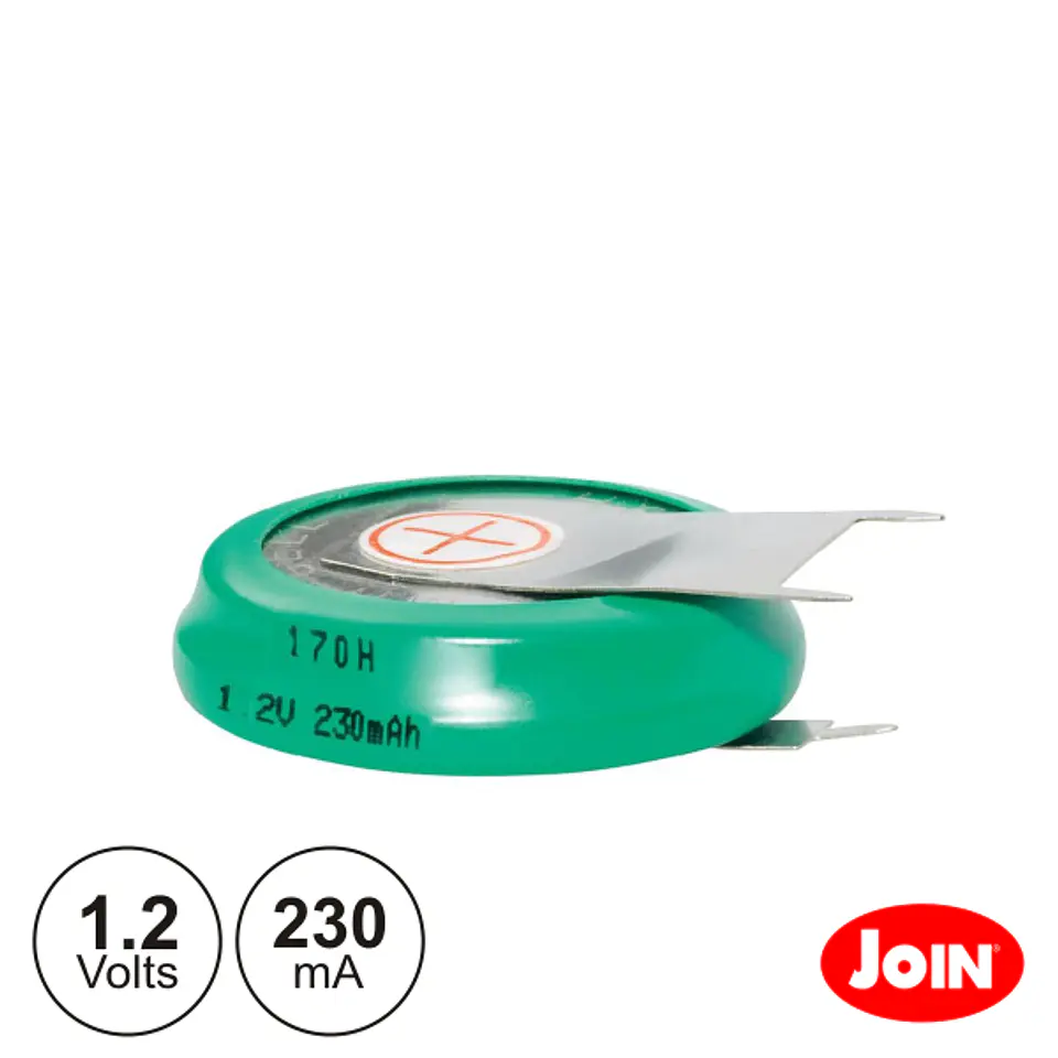 BATERIA NI-MH 1.2V 230MA COM PATILHAS JOIN 1