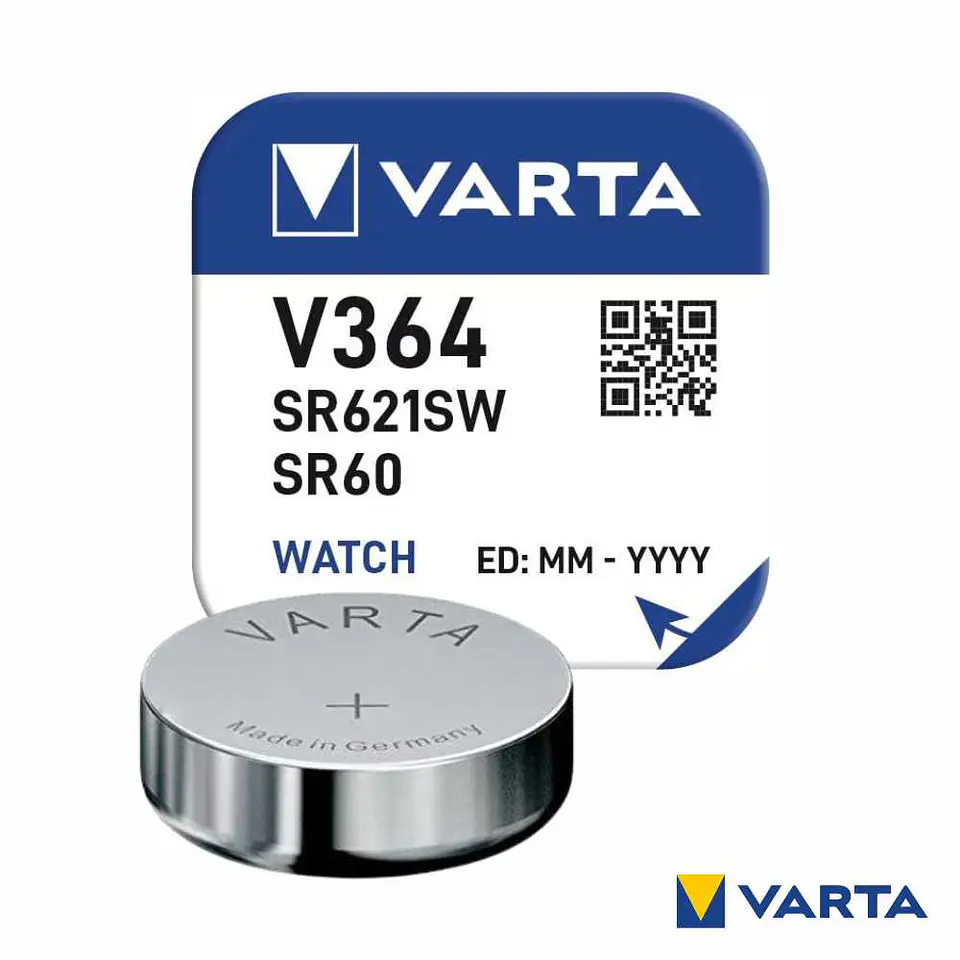 Pilha Óxido Prata Botão V364/SR621SW/SR60 1.55V VARTA 1