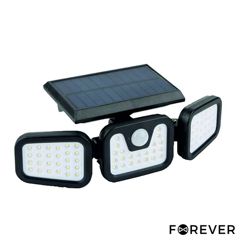 Candeeiro Exterior 8W 600lm 6000K C/ Sensor PIR Painel Solar