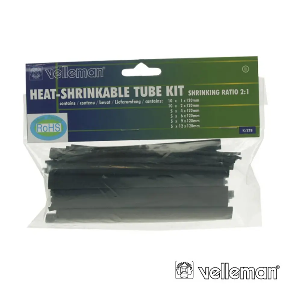 KIT MANGA TERMORETRÁCTIL PRETO 40X VELLEMAN 1