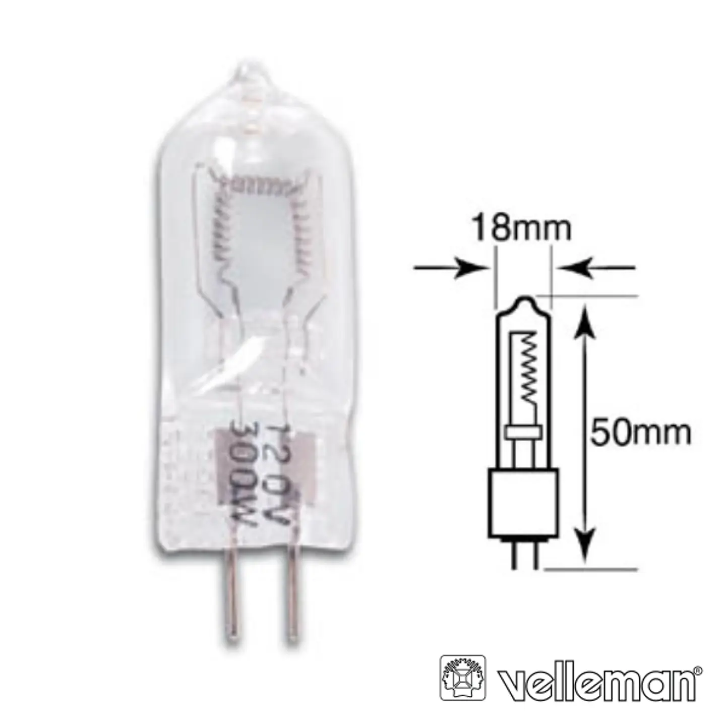 LÂMPADA GX6.35 300W 120V HALOGÉNEO OSRAM VELLEMAN 1