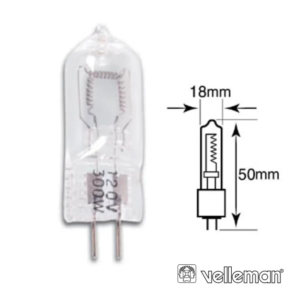 LÂMPADA GX6.35 300W 120V HALOGÉNEO OSRAM VELLEMAN 1