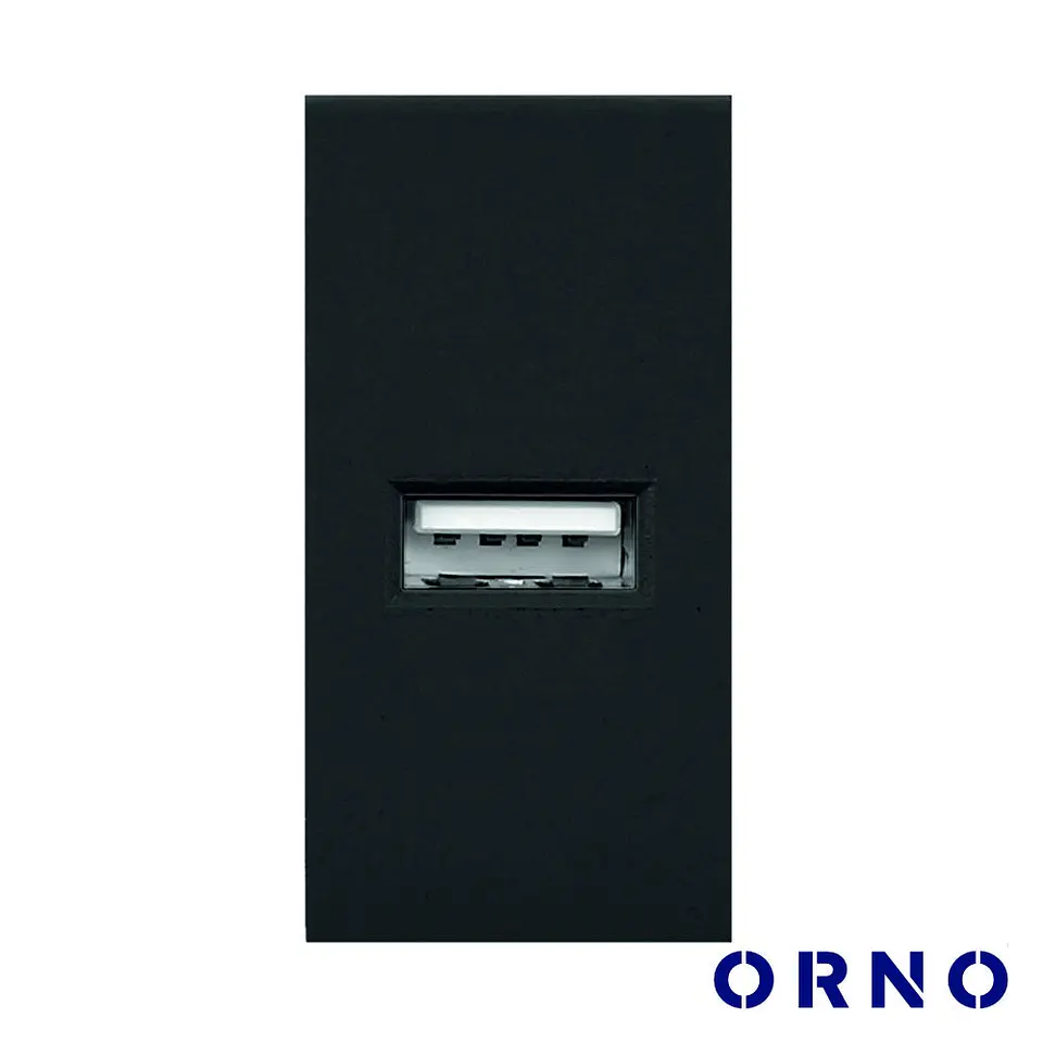 Módulo USB 22.5x45mm P/ Encastrar OR-GM-9010/B ORNO 1