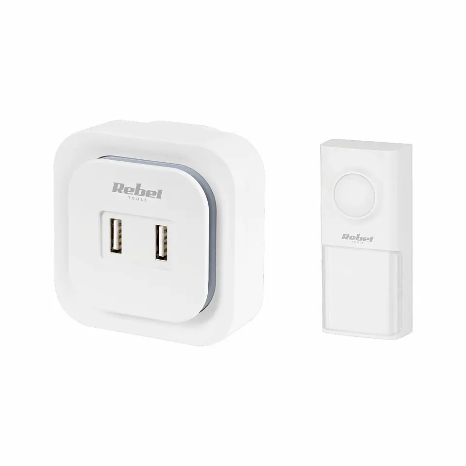 Campainha S/ Fios C/ 1 Receptor 2x USB-A 230V 150m REBEL 1