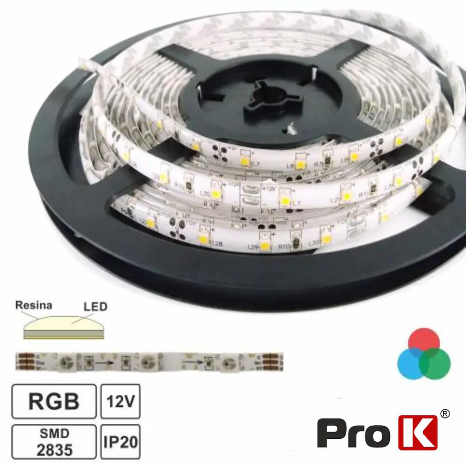 Fita 300 LEDS 2835 RGB 12V 5m PROK 1