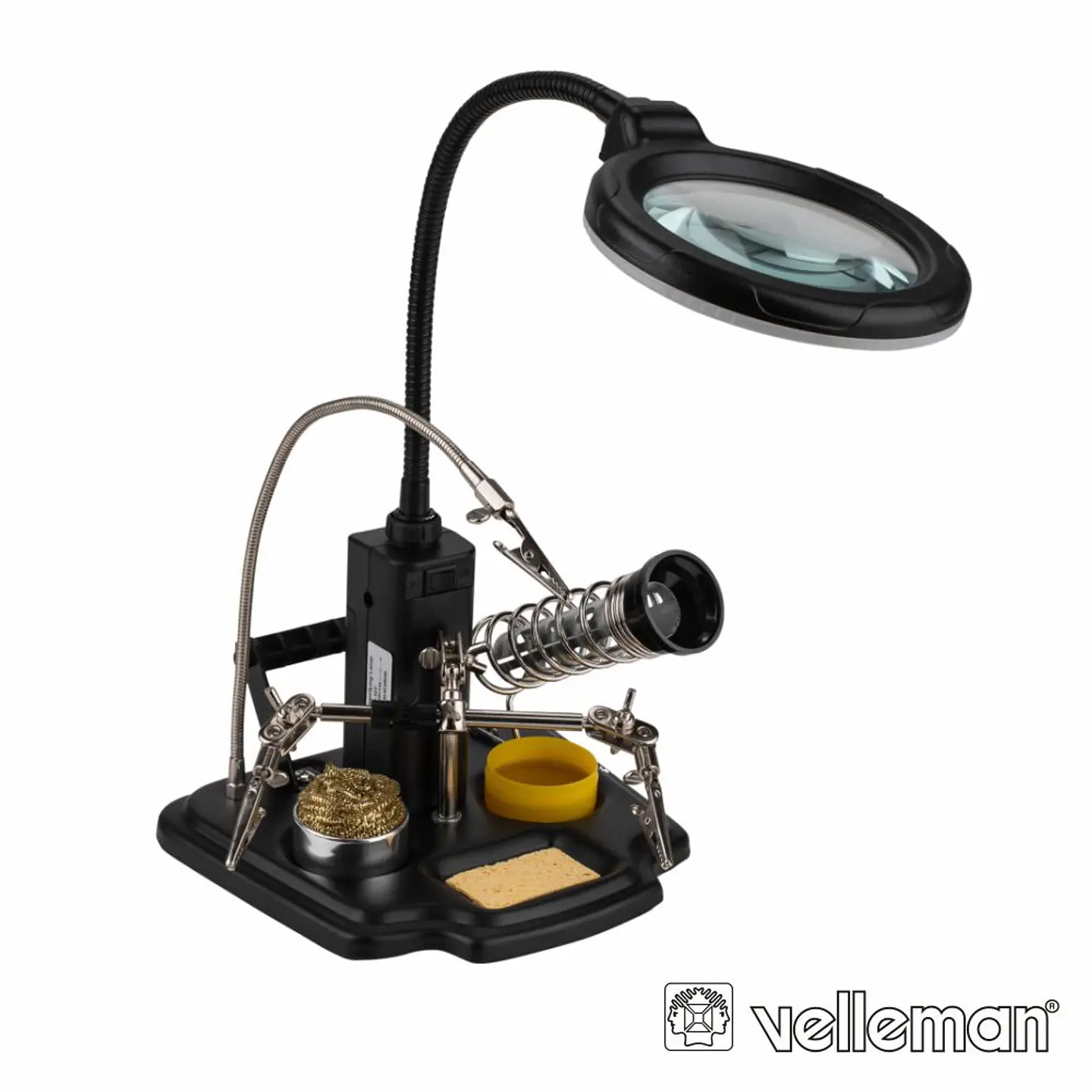 Suporte p/ Soldadura c/ Candeeiro, Pinças, Lupa e Acessórios 1