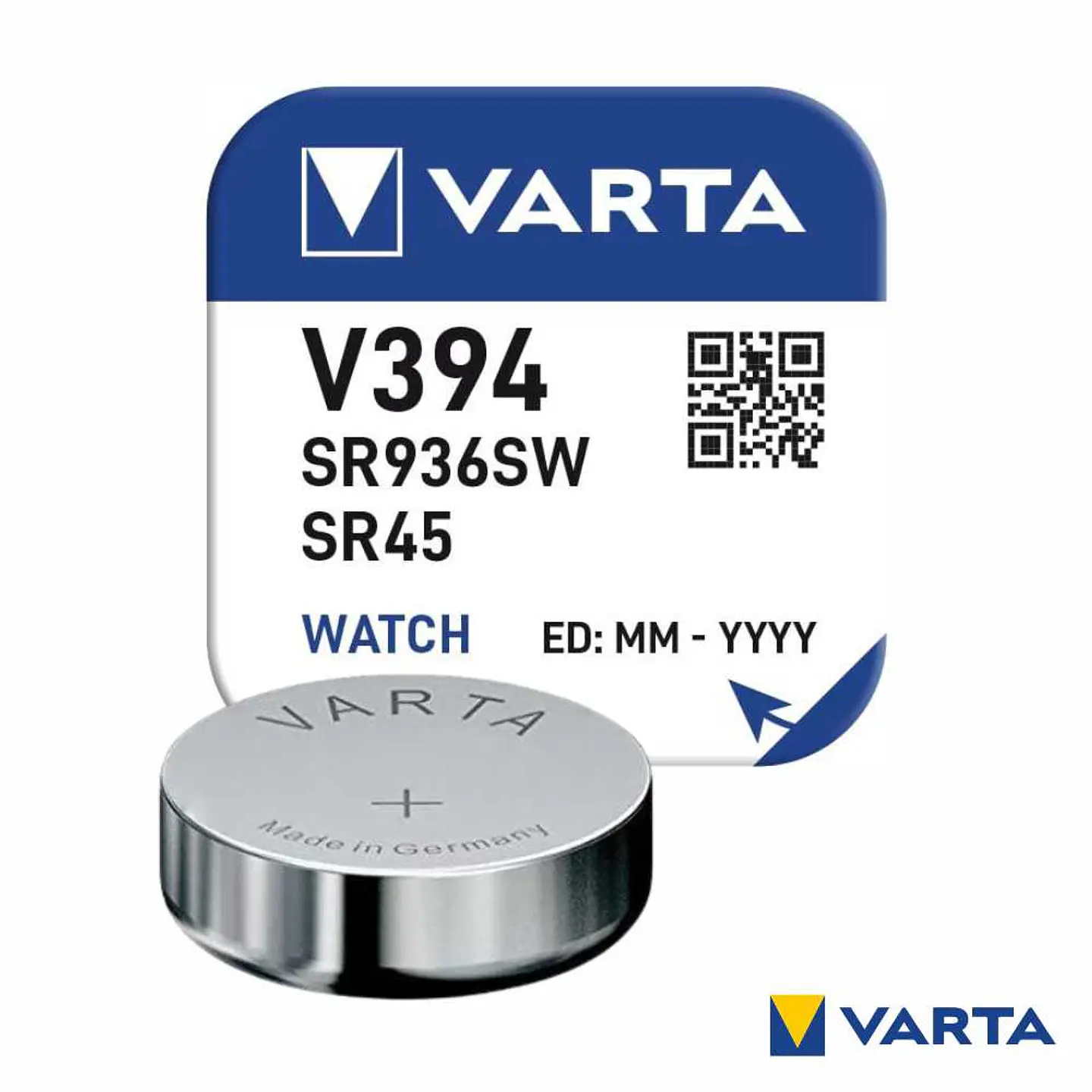 Pilha Óxido Prata Botão V394/SR936W/SR45 1.55V VARTA 1
