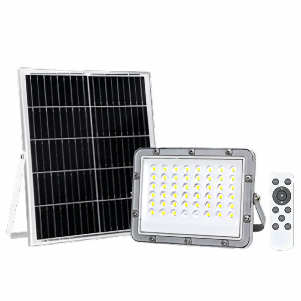 Foco LED C/ Painel Solar 100W 4000K 2000lm Cinzento 1
