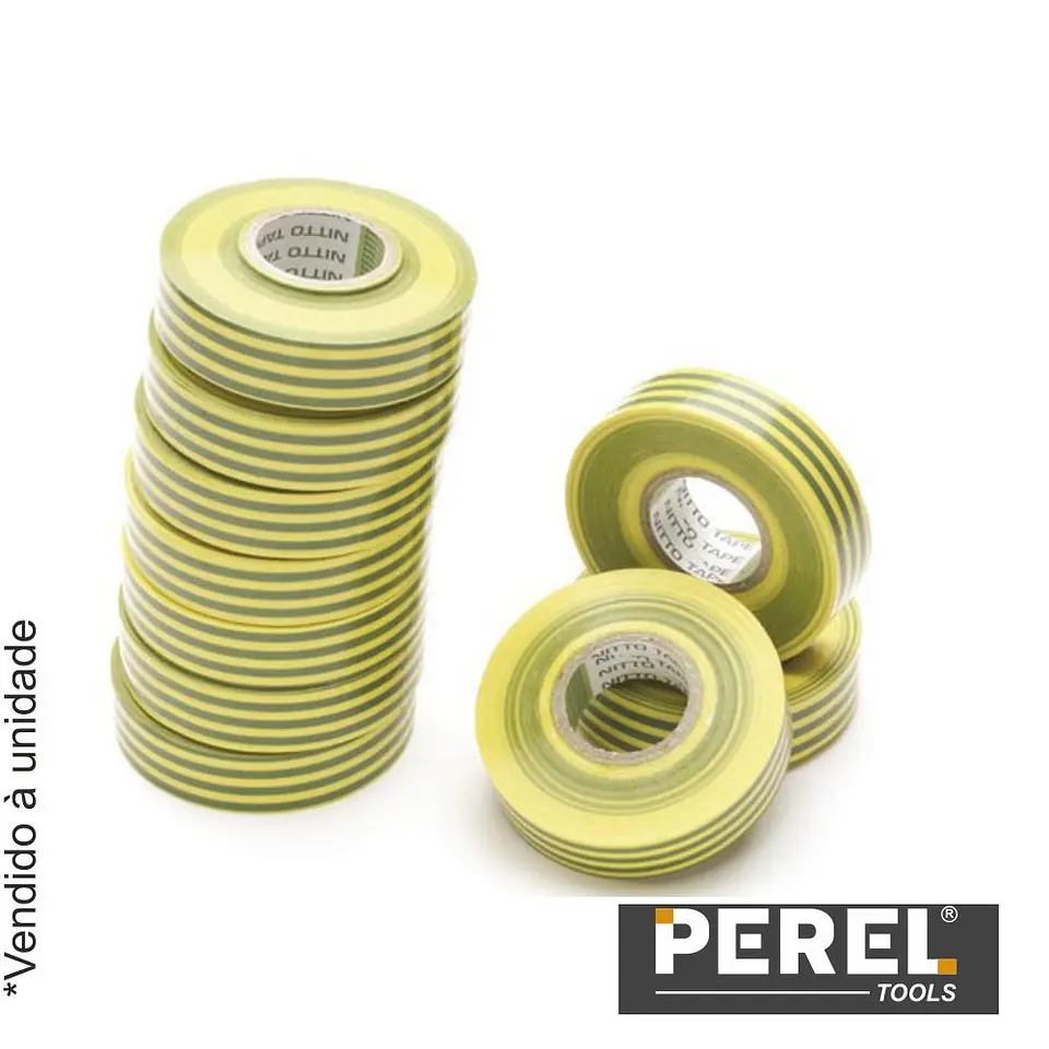 Fita Isoladora Verde/Amarela - 19 mm X 20M PEREL 1