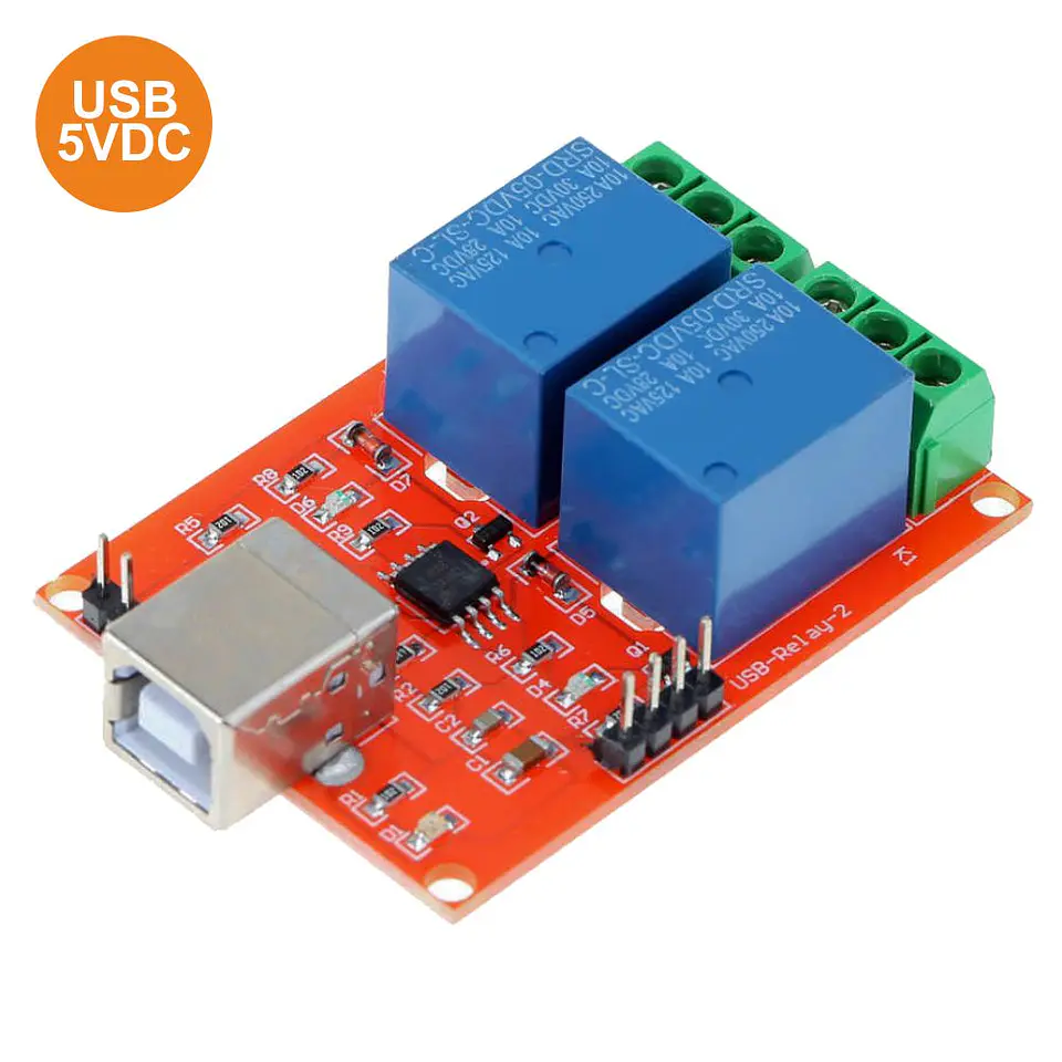 MÓDULO DE RELÉS USB 2 CANAIS 5V 10A 1