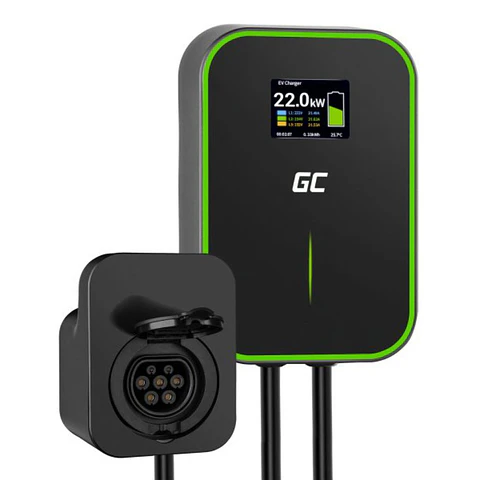 Carregador Wallbox P/ EV 22kW RFID Tipo2 GREEN CELL