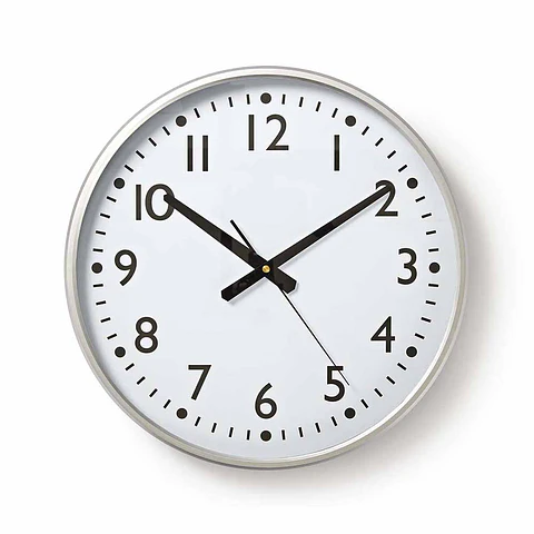 Relógio De Parede Redondo Branco/Prateado Ø38cm