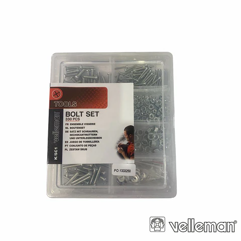 KIT C/ PARAFUSOS (M2,M3,M4) E ANILHAS 300 PEÇAS VELLEMAN
