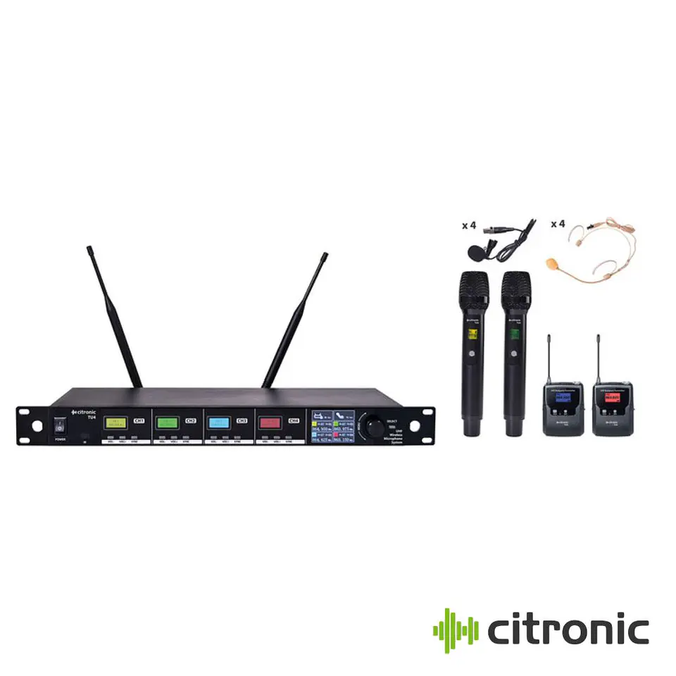 Central UHF Profissional S/ Fios 4 Canais CITRONIC 1