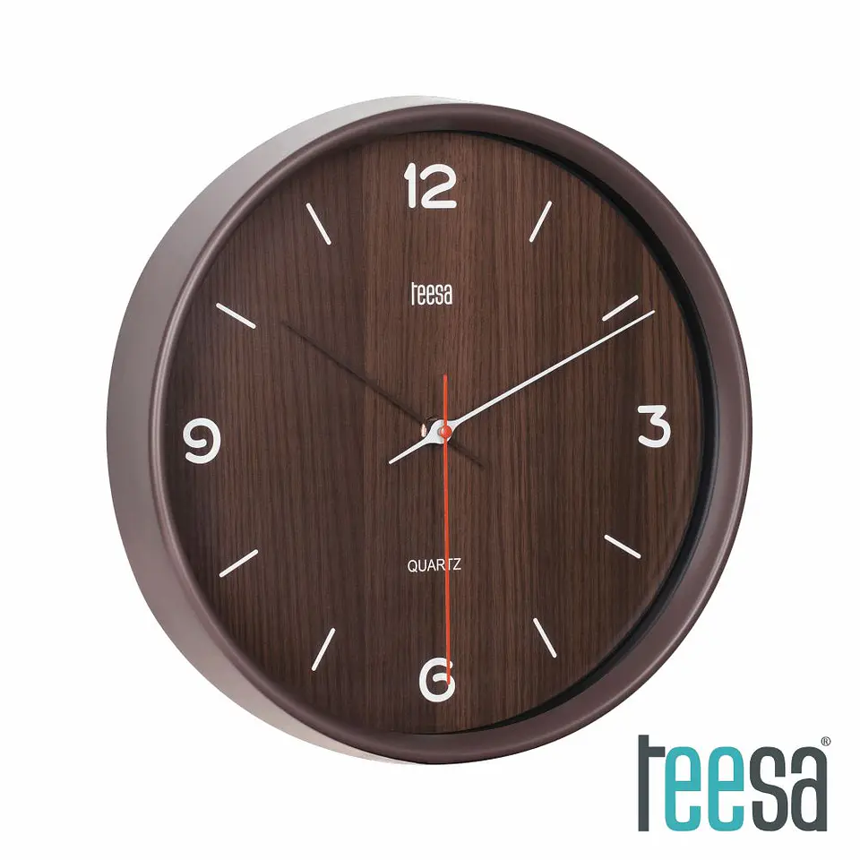 Relógio De Parede Redondo Castanho Escuro Ø30cm TEESA 1