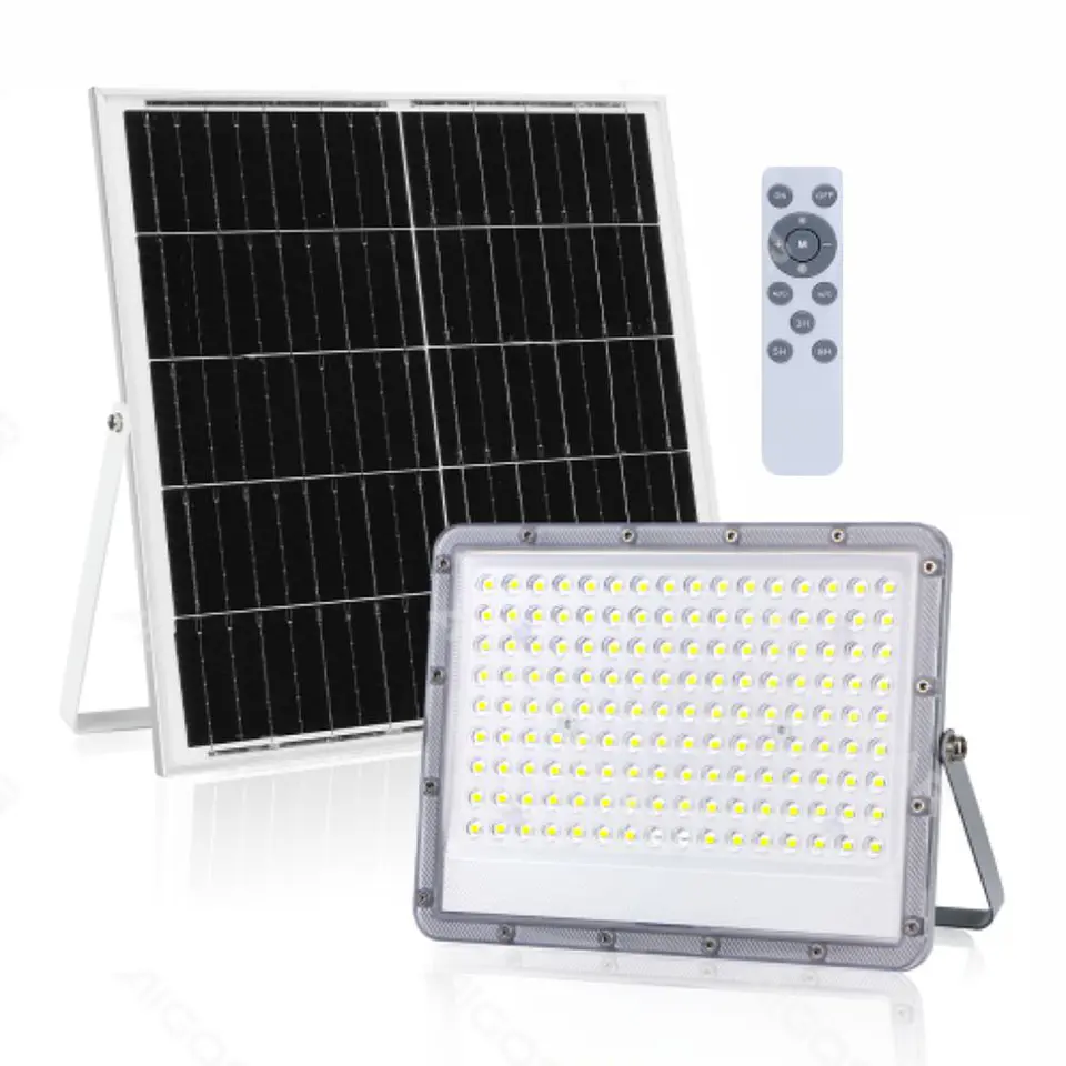 Foco LED C/ Painel Solar 200W 6500K 2000lm Cinzento 1