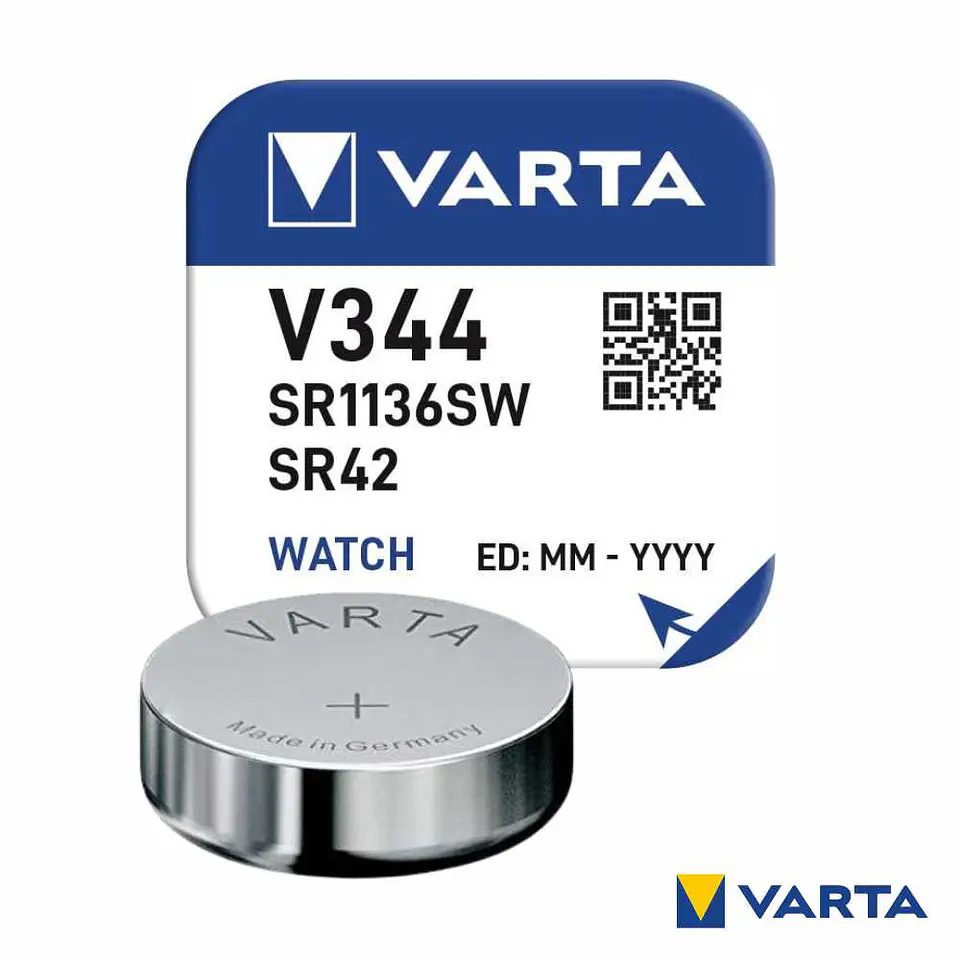 Pilha Óxido Prata Botão V344/SR1136SW/SR42 1.55V VARTA 1