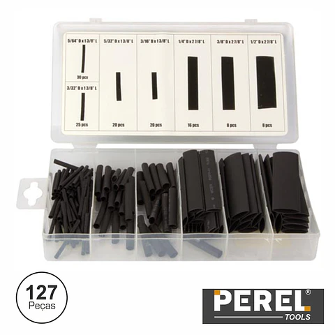 KIT MANGA TERMO RETRÁCTIL PRETO 127X PEREL