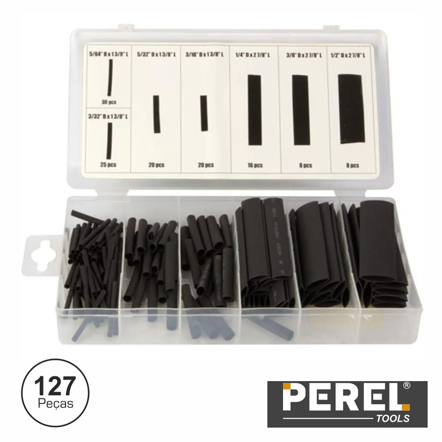 KIT MANGA TERMO RETRÁCTIL PRETO 127X PEREL 1