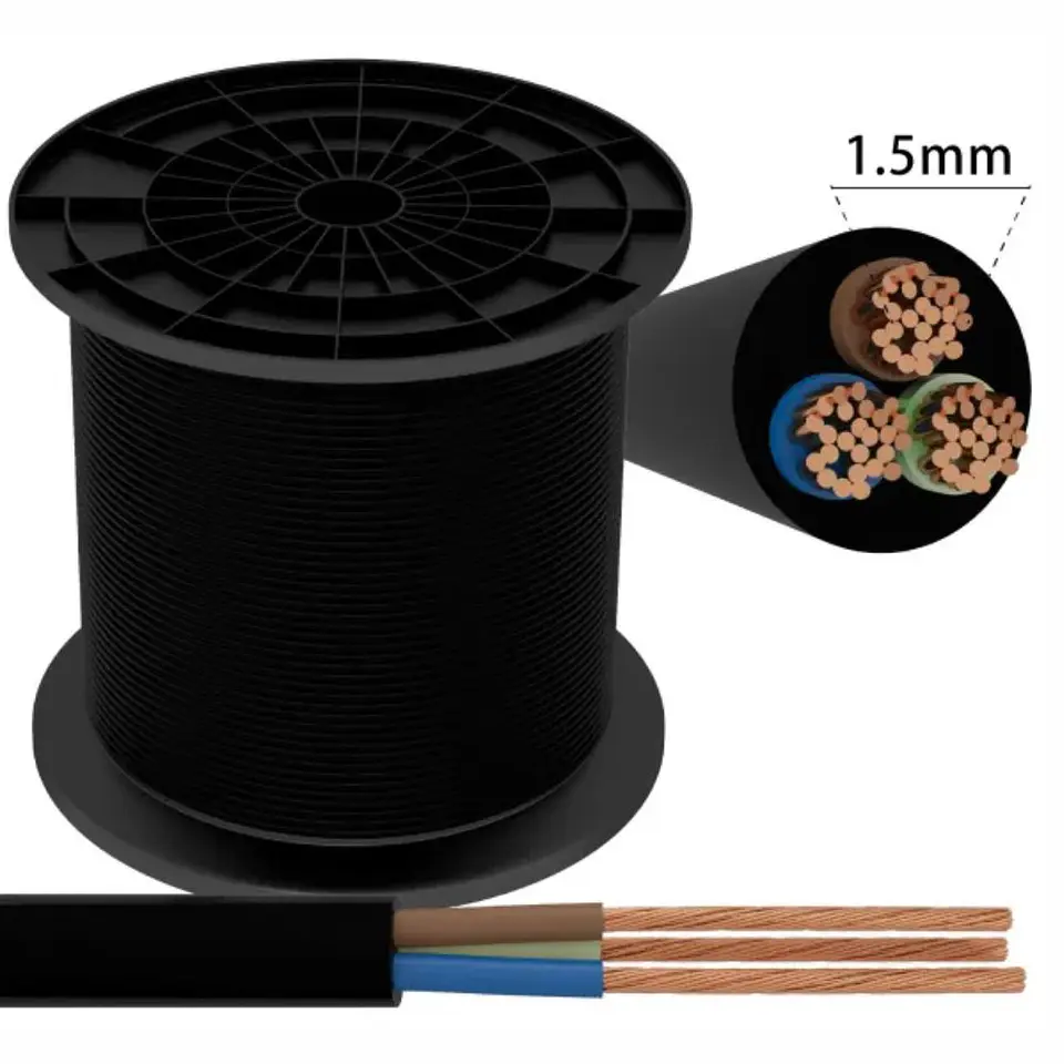 Cabo Alimentação Elétrico 3x1.5mm² Preto 1