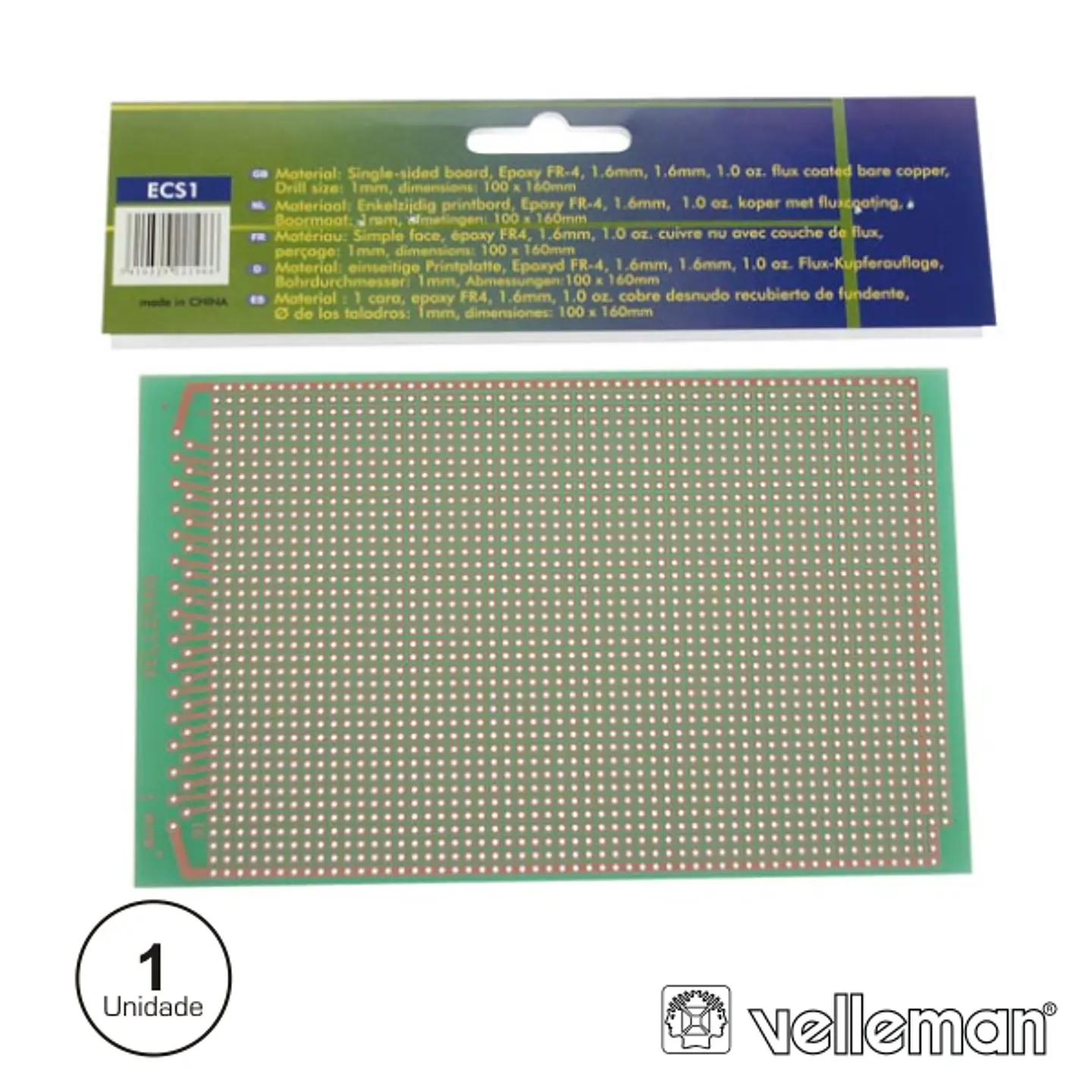 PLACA CIRCUITO IMPRESSO PERFURADA EM PONTOS 100X160MM 1