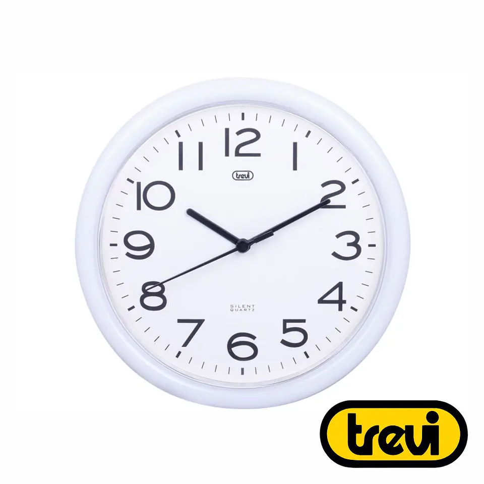 Relógio De Parede Redondo Branco Ø24cm TREVI 1