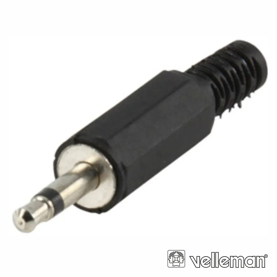 FICHA JACK 3.5MM MACHO MN PLÁSTICO C/ PROTEÇÃO VELLEMAN 1