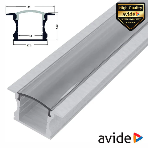 Perfil De Alumínio C/ Abas P/ Fita LED 1m AVIDE