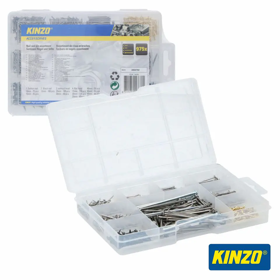 Conjunto De 975 Pregos KINZO 1