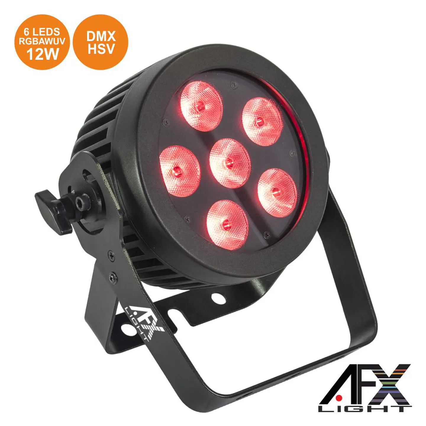 PROJETOR PAR C/ 6 LEDS RGBAW-UV 12W DMX+HSV AFXLIGHT 1