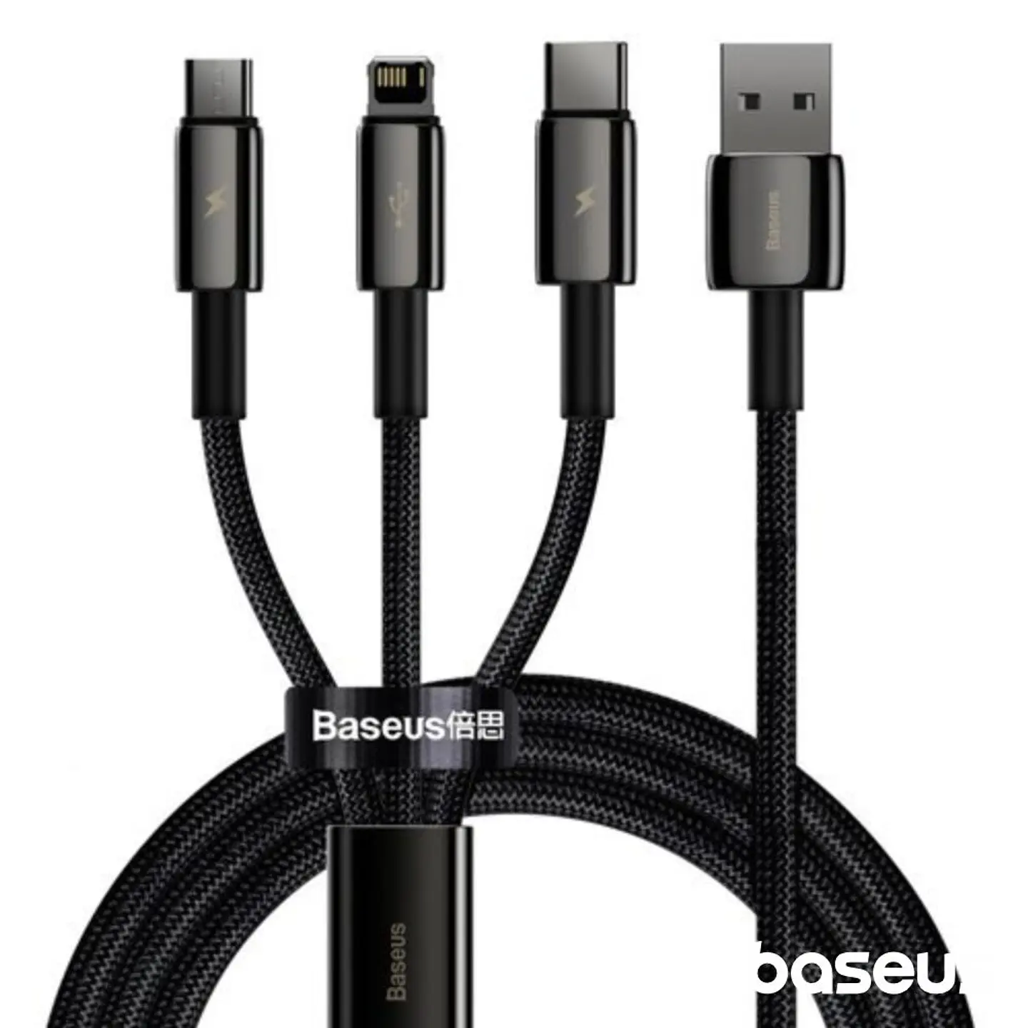 Cabo USB-A 2.0 Macho p/ Lightning/USB-C/MicroUSB 3.5A BASEUS 1