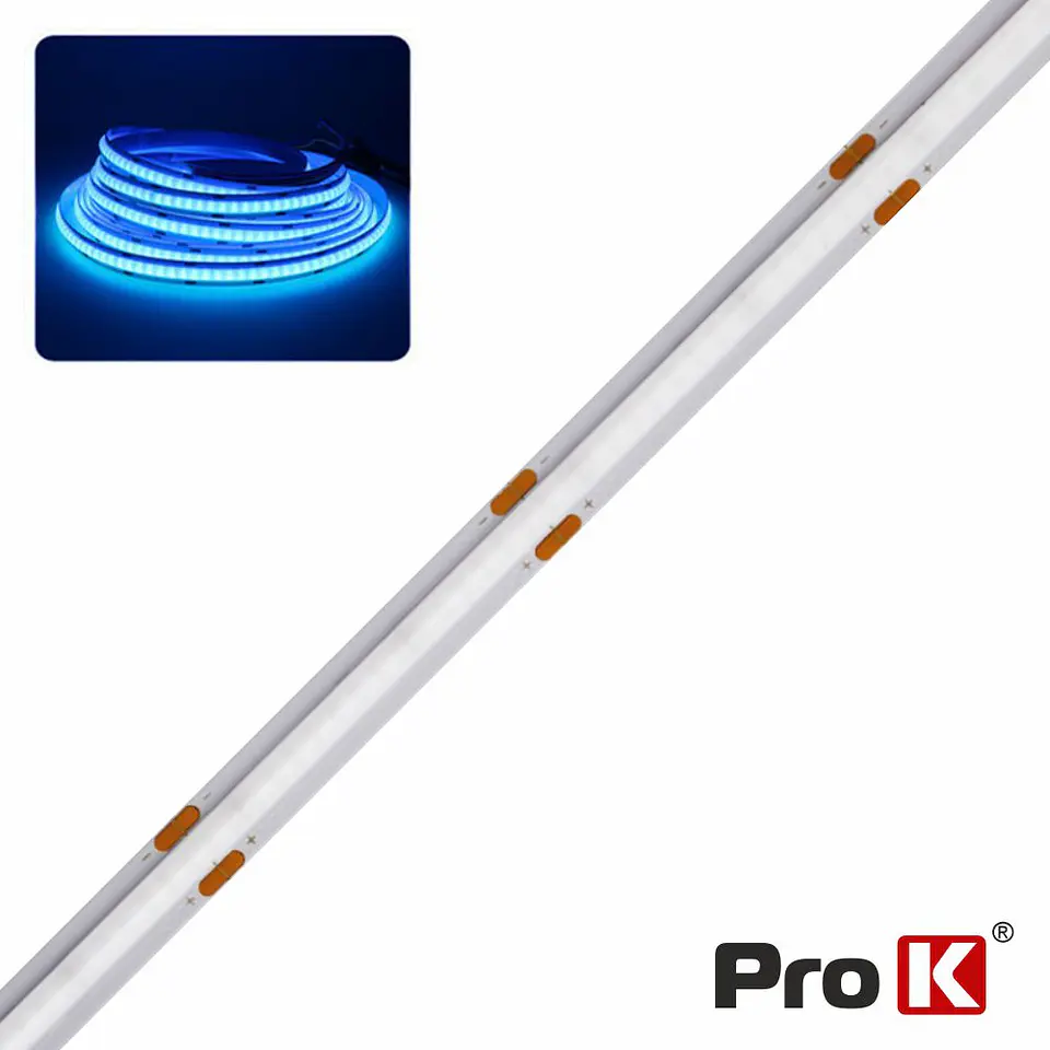 Fita COB 24V 16W/m Azul 10m IP44 PROK 1
