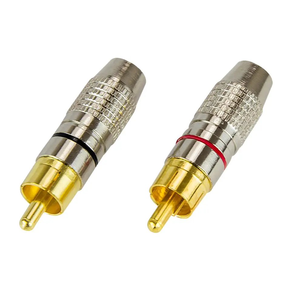 Ficha RCA HQ Macho 2x Preta/Vermelha 1