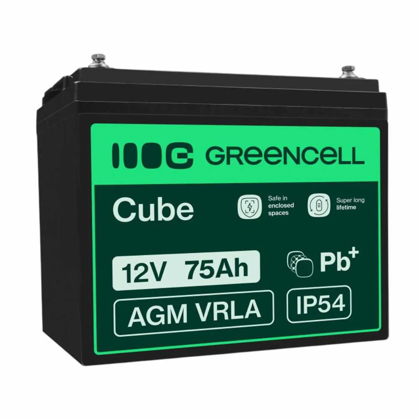 Bateria Chumbo Gel AGM 12V 75A GREEN CELL 1