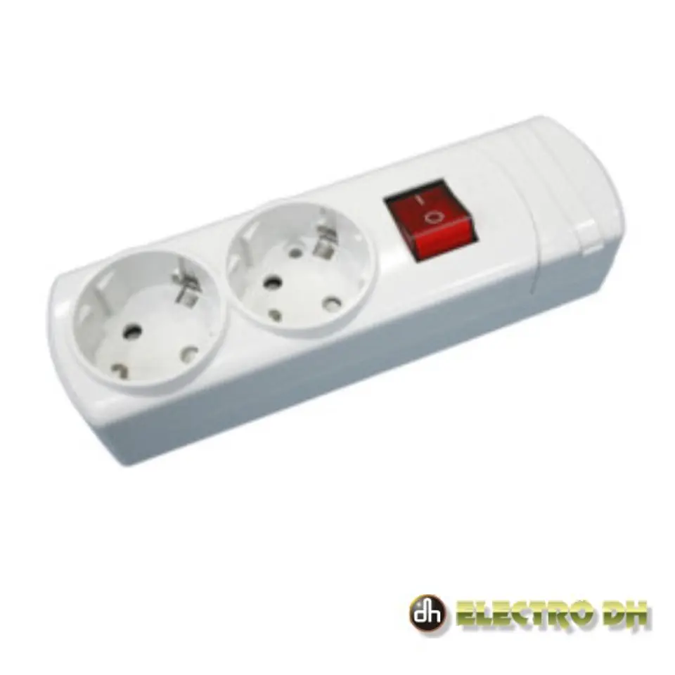 TOMADA ELÉTRICA C/ 2 SAÍDAS SCHUKO C/INTERRUPTOR EDH 1