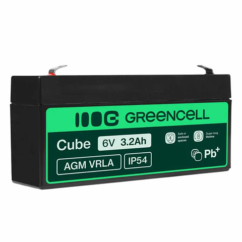 Bateria Chumbo Gel AGM 6V 3.3A GREEN CELL