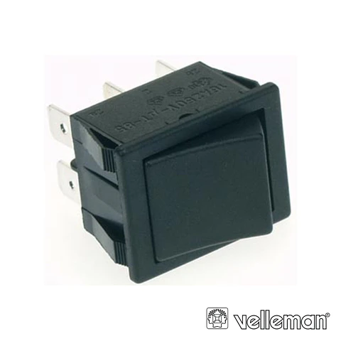 COMUTADOR BASCULANTE 10A-250V DPST ON-ON TECLA PRETA
