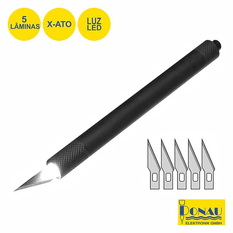 CONJUNTO X-ATO C/ 5 LÂMINAS PRECISÃO E SUPORTE C/ LED DONAU
