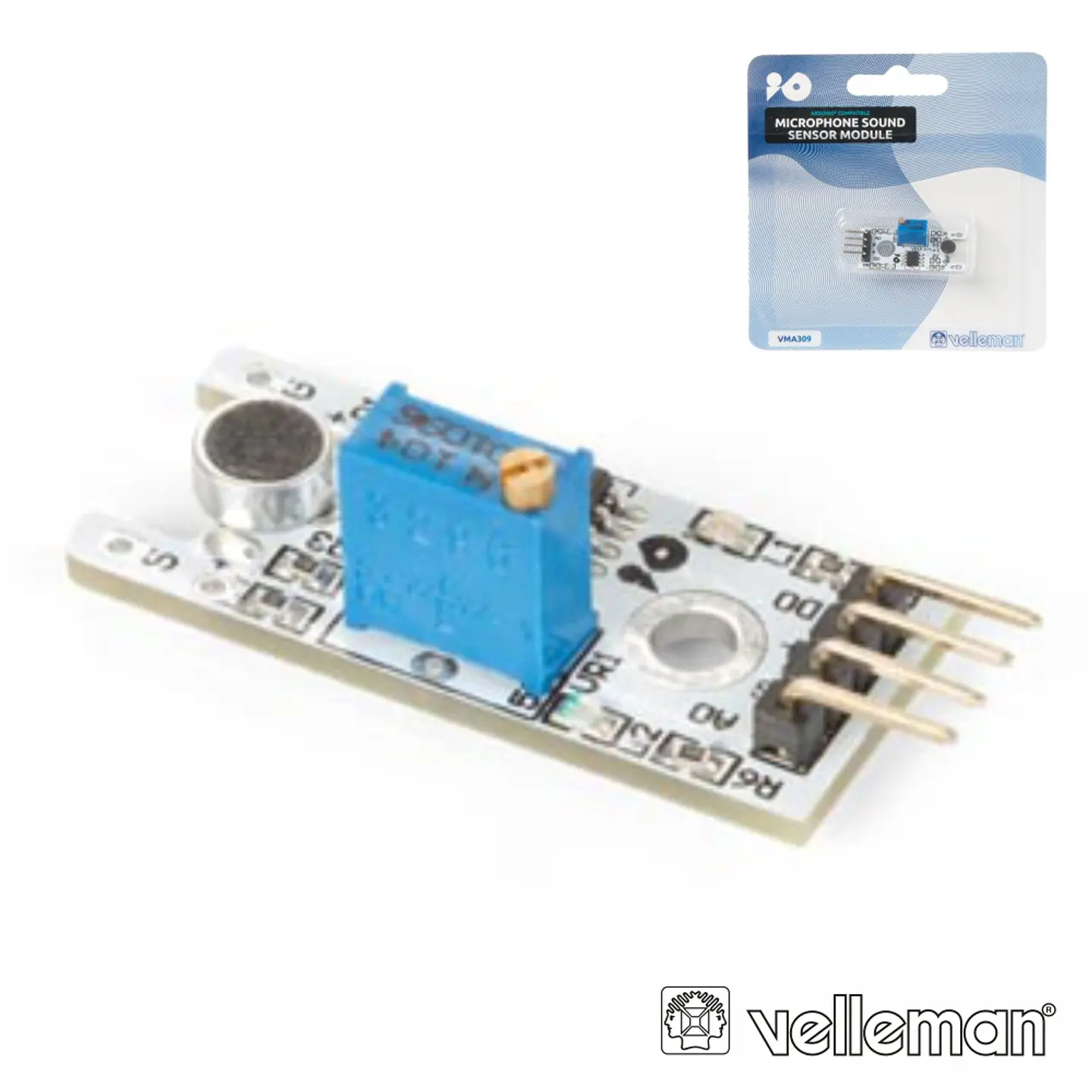 MÓDULO SENSOR DE SOM C/ MICROFONE P/ ARDUINO VELLEMAN 1