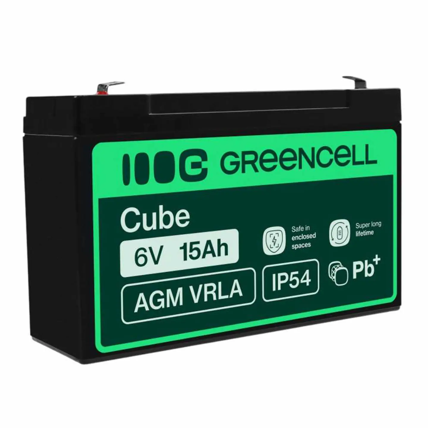 Bateria Chumbo Gel AGM 6V 15A GREEN CELL 1