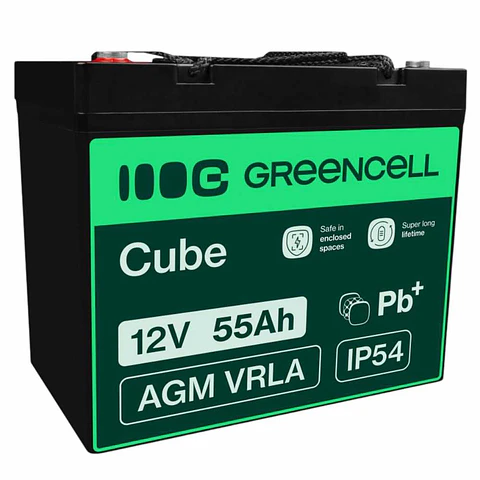 Bateria Chumbo Gel AGM 12V 55A GREEN CELL