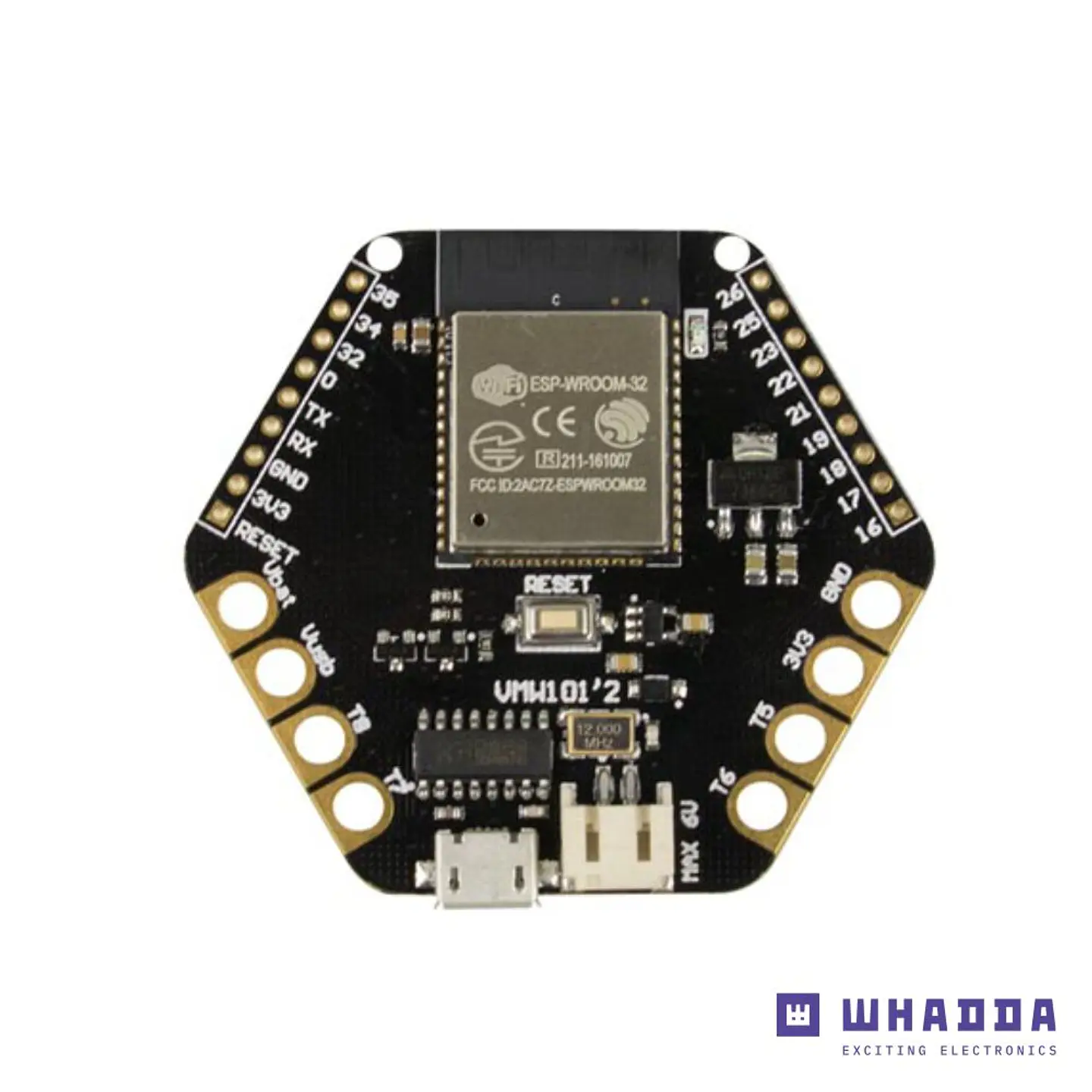 Placa de Desenvolvimento Vestível C/ LEDS RGB WHADDA 1