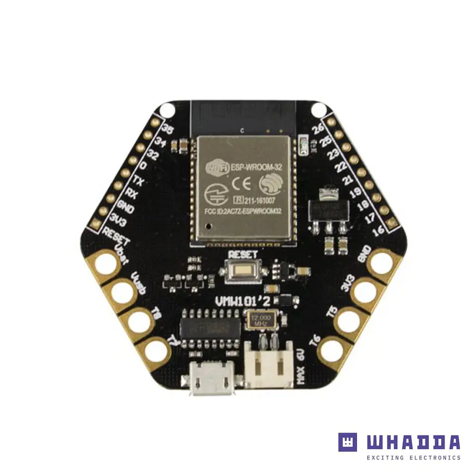Placa de Desenvolvimento Vestível C/ LEDS RGB WHADDA 1