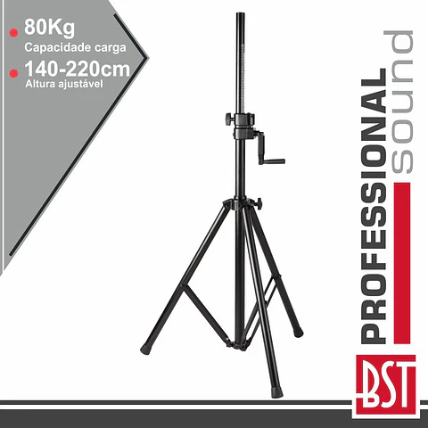 SUPORTE COLUNAS 140-220CM 35MM MECANISMO CARRETO 80KG BST