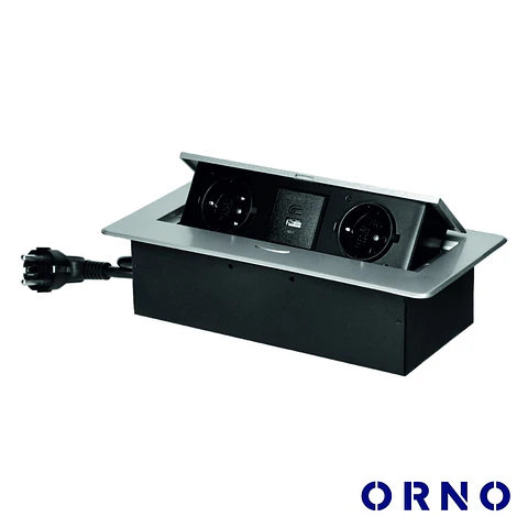 Tomada Elétrica Encastrar 2x Schuko 2x USB ORNO