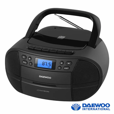 Rádio Portátil FM CD/BT/Cassete/MP3 4W DAEWOO