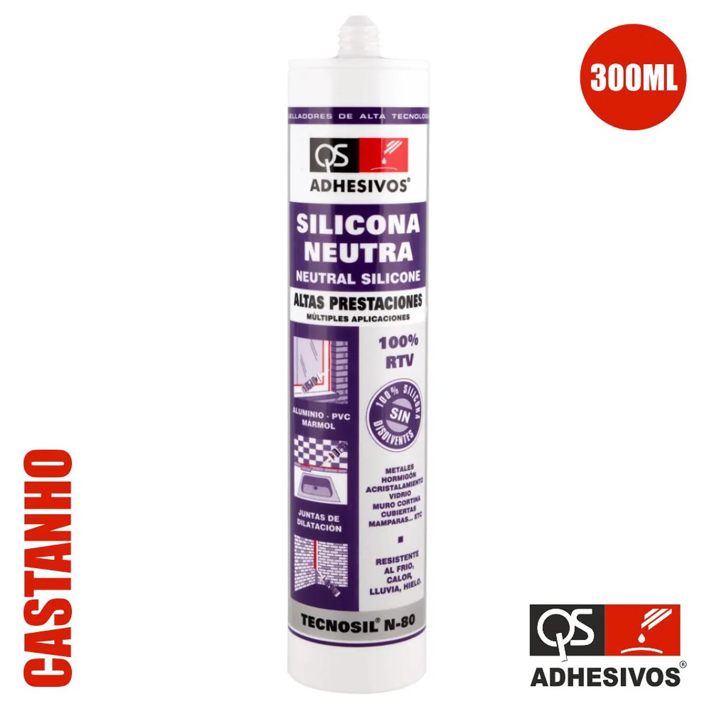 SILICONE NEUTRO ALTO DESEMPENHO CASTANHO 300ML QS 1
