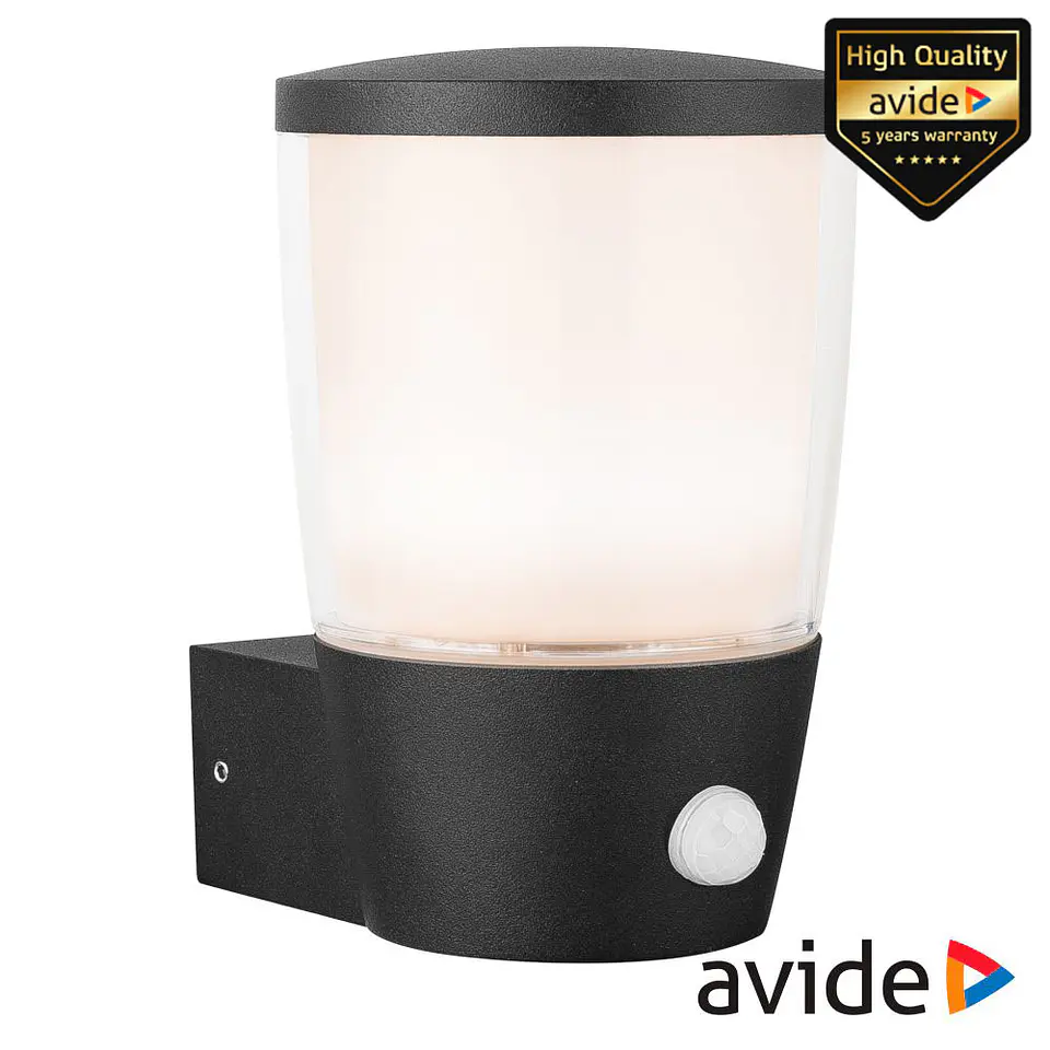 Candeeiro Parede LED 7W E27 IP54 C/ Sensor PIR AVIDE 1