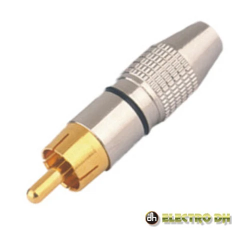 FICHA RCA MACHO PRETA METÁLICA / DOURADA EDH